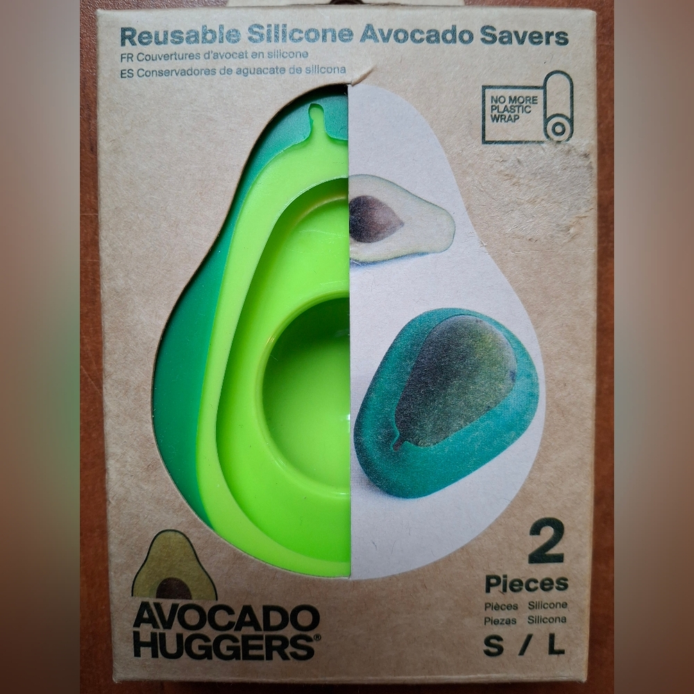 Original Food Hugger Reusable Silicone Avocado Savers Set Of 2 Sizes...NEW